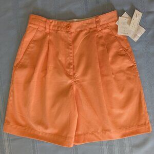 Liz Claiborne Liz Sport Essentials Cotton Pleat Front High Waist Shorts*